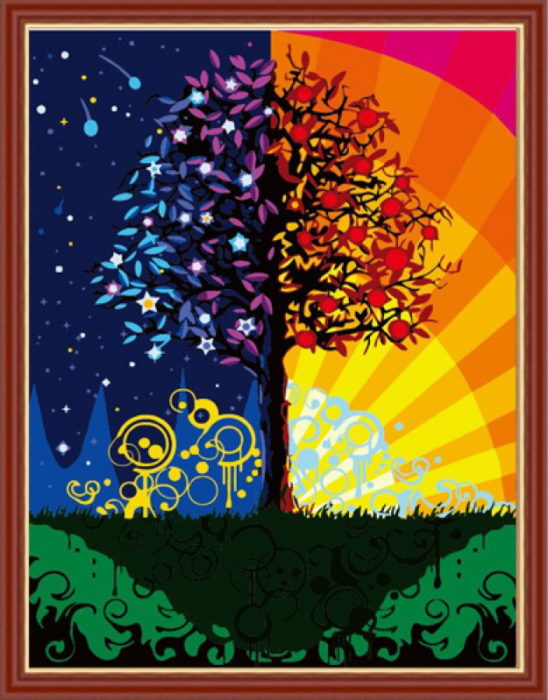 Фото картины, купить картину по номерам, Дерево счастья. www.made-art.com.ua