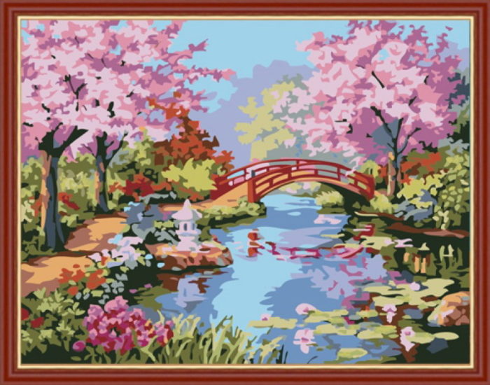 Фото картины, купить картину по номерам, Японский сад KH190. www.made-art.com.ua