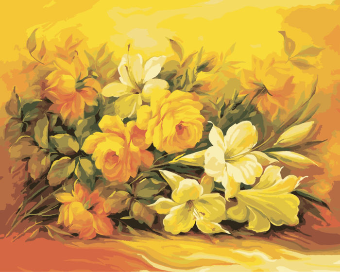 Фото картины, купить картину по номерам, Букет в желтом цвете. www.made-art.com.ua