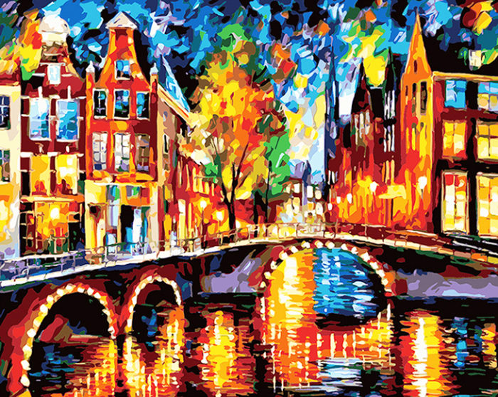 Фото картины, купить картину по номерам, Красочный Амстердам MG1013. www.made-art.com.ua