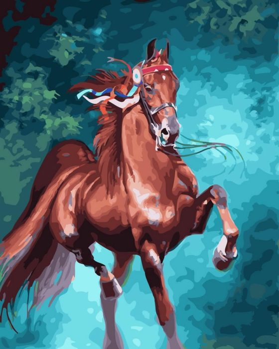 Фото картины, купить картину по номерам, Грациозная лошадь BK-GX28799. www.made-art.com.ua