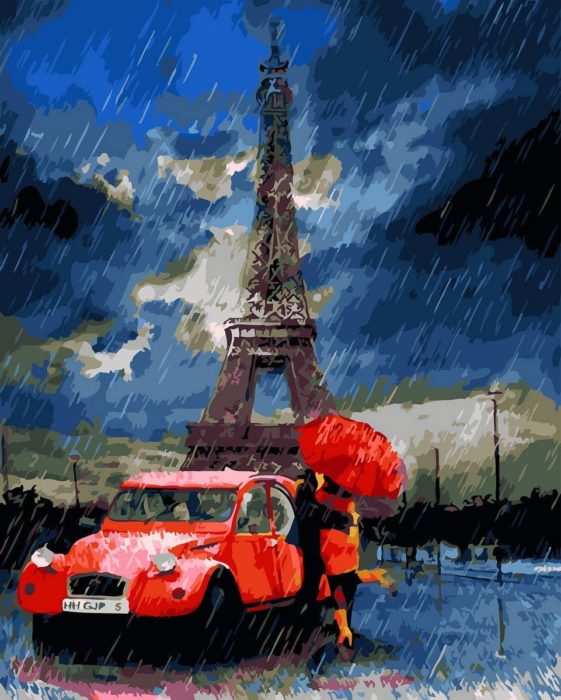 Фото картины, купить картину по номерам, Дождь в Париже GX28796. www.made-art.com.ua