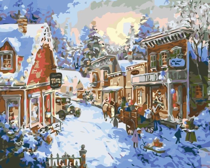 Фото картины, купить картину по номерам, В преддверии Рождества KH2247. www.made-art.com.ua