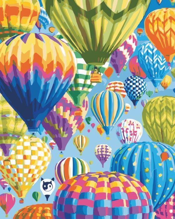 Фото картины, купить картину по номерам, Цветные воздушные шары AS0586. www.made-art.com.ua