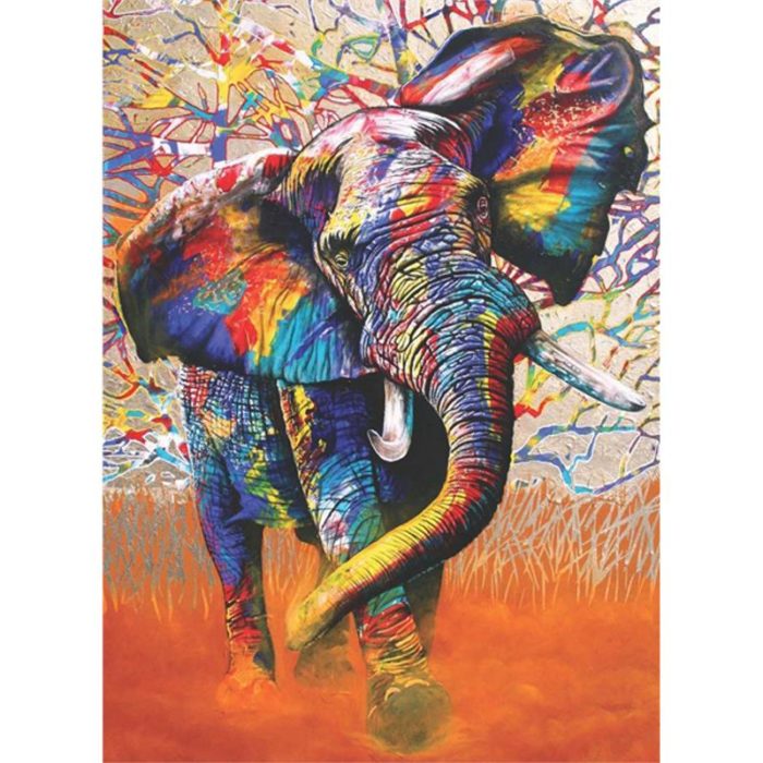 Фото картины, купить картину по номерам, Барвистий слон VP1341. www.made-art.com.ua