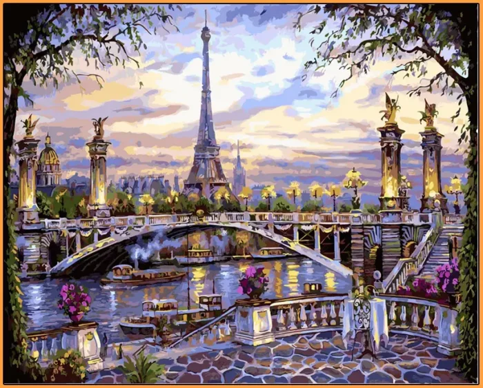 Фото картины, купить картину по номерам, Спогади про Париж (в рамі) NB397R. www.made-art.com.ua